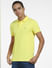Yellow Logo Print Polo Neck T-shirt_407029+2