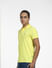 Yellow Logo Print Polo Neck T-shirt_407029+3