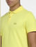 Yellow Logo Print Polo Neck T-shirt_407029+5