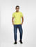 Yellow Logo Print Polo Neck T-shirt_407029+6