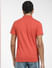 Rust Red Logo Print Polo Neck T-shirt