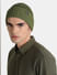 Olive Green Knitted Beanie_408611+4