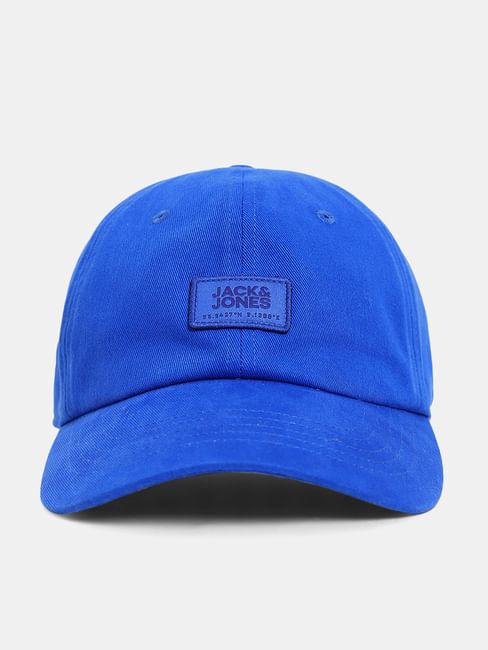 Blue Logo Print Baseball Cap