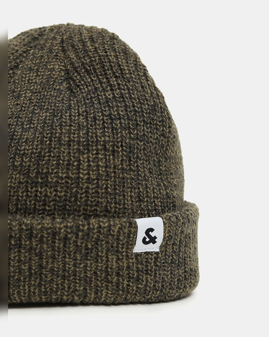 Green Twisted Knit Short Beanie