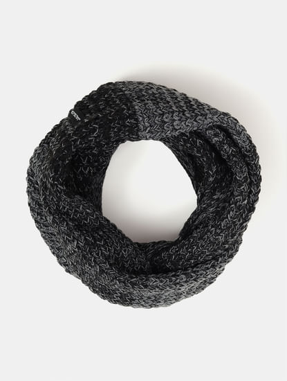Black Knit Tube Scarf