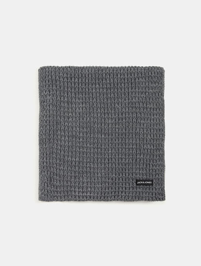 Grey Knit Tube Scarf