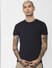 Black V Neck T-shirt_389437+2