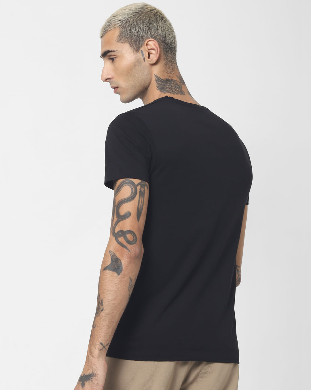 Buy Black V Neck T-shirt for Men