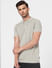 Grey Knit Polo Neck T-shirt_389449+2