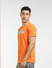 Orange Graphic Print Crew Neck T-shirt_397049+3