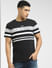 Black Striped Crew Neck T-shirt_397052+2