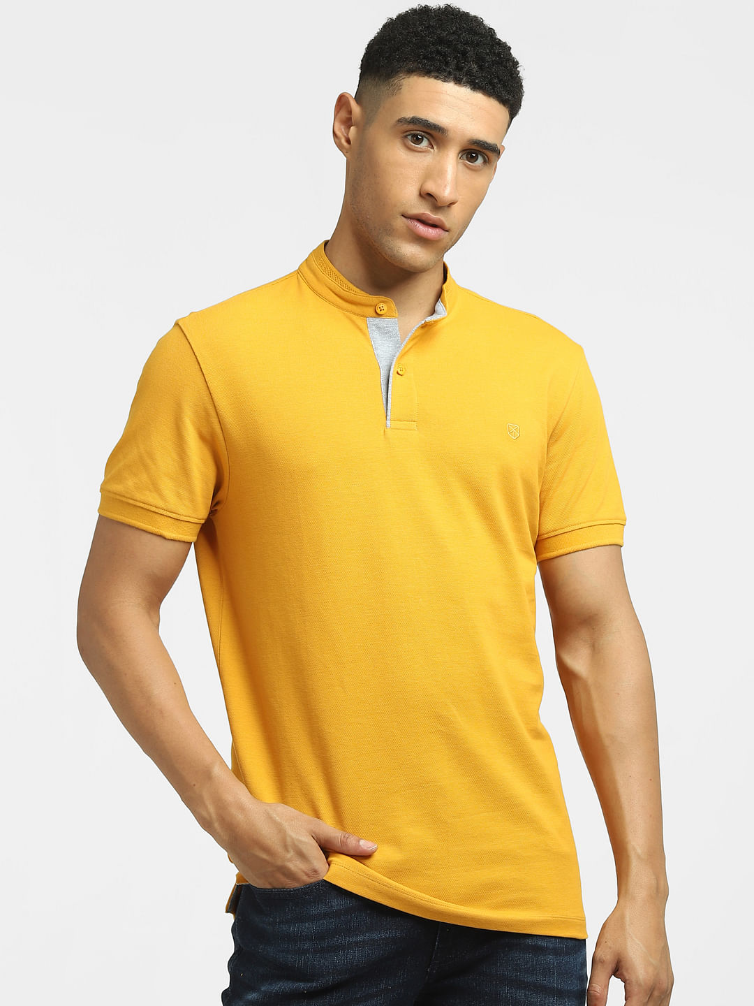 Mustard colour 2024 polo t shirt