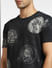 Black Coin Print Crew Neck T-shirt_397058+5
