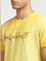 Yellow Embroidered Crew Neck T-shirt_397061+5