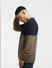 Brown Colourblocked Textured Pullover_397071+3