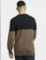 Brown Colourblocked Textured Pullover_397071+4