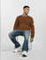 Brown Textured Pullover_397072+1