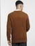 Brown Textured Slim Fit T-shirt_397076+4
