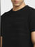 Black Textured Knitted T-shirt_397089+5