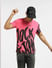 Pink Large Logo Print Crew Neck T-shirt_397094+1