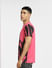 Pink Large Logo Print Crew Neck T-shirt_397094+3