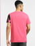 Pink Large Logo Print Crew Neck T-shirt_397094+4