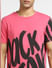 Pink Large Logo Print Crew Neck T-shirt_397094+5