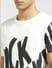 White Large Logo Print Crew Neck T-shirt_397095+5