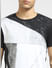 Black Cut & Sew Colourblocked T-shirt_397100+5
