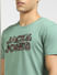 Green Logo Print Crew Neck T-shirt_397110+5