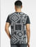 Black Graphic Print Crew Neck T-shirt_397111+4