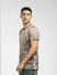 Brown Abstract Print Crew Neck T-shirt_397112+3
