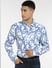 Blue Abstract Print Full Sleeves Shirt_397128+2