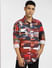 Red Abstract Print Full Sleeves Shirt_397134+2