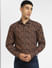 Brown Abstract Print Full Sleeves Shirt_397135+2