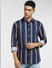 Blue Striped Full Sleeves Shirt_397143+2