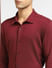 Burgundy Patch Detail Full Sleeves Shirt_397256+5