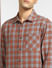 Orange Check Full Sleeves Shirt_397259+5