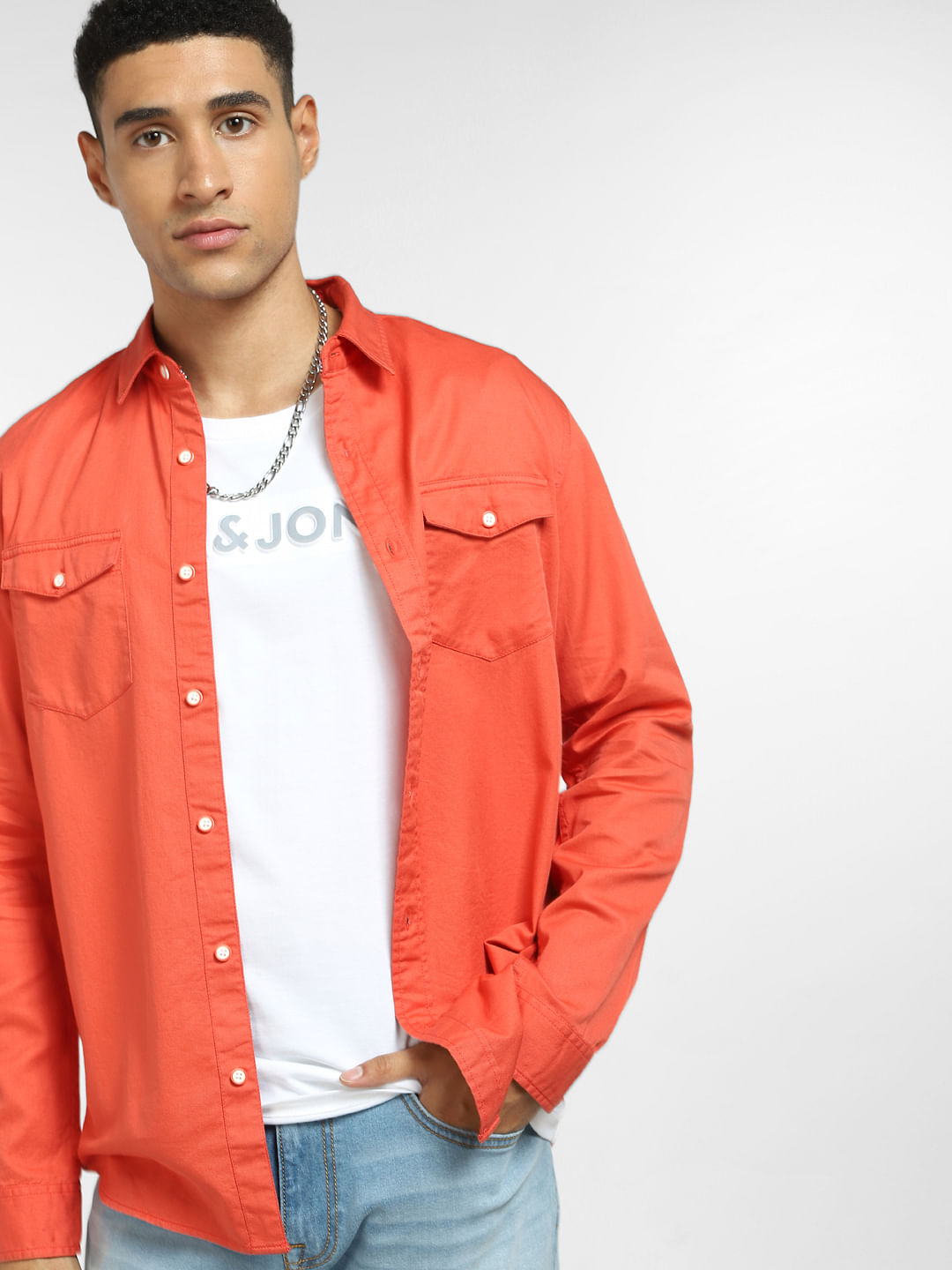 Double Pocket Shirt (Orange) – singh and brothers