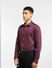 Purple Striped Full Sleeves Shirt_397260+3