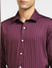 Purple Striped Full Sleeves Shirt_397260+5