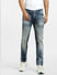 Blue Low Rise Distressed Liam Skinny Jeans_397161+2
