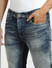 Blue Low Rise Distressed Liam Skinny Jeans_397161+5