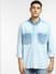 Blue Oversized Denim Full Sleeves Shirt_397264+2