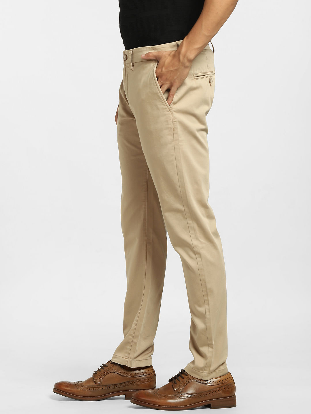 Straped Low Rise Khaki Men's Drop Crotch Pants | Wholesale Boho Clothing