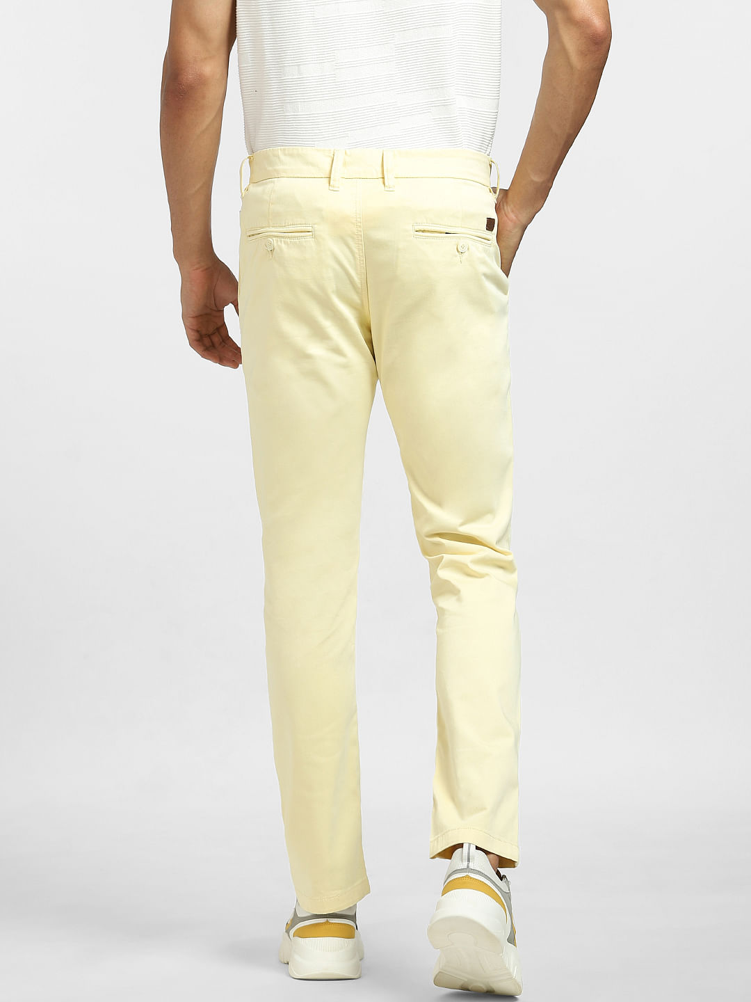 Yellow Jeans Mens Fashion Trends With Light Blue Denim Shirt Jeans   Casual wear