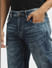 Blue Low Rise Washed Bootcut Jeans_397193+5