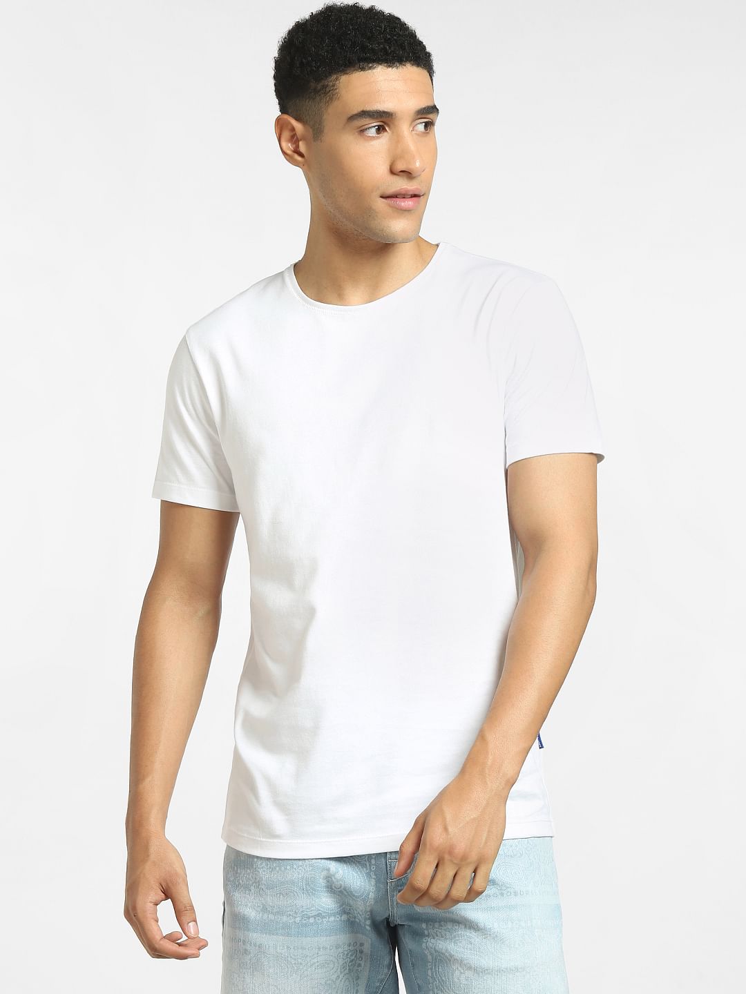 White Crew Neck T-shirt|265314702