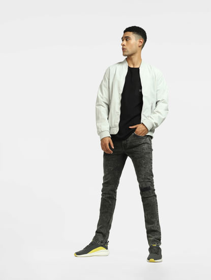 Black Low Rise Washed Liam Skinny Jeans