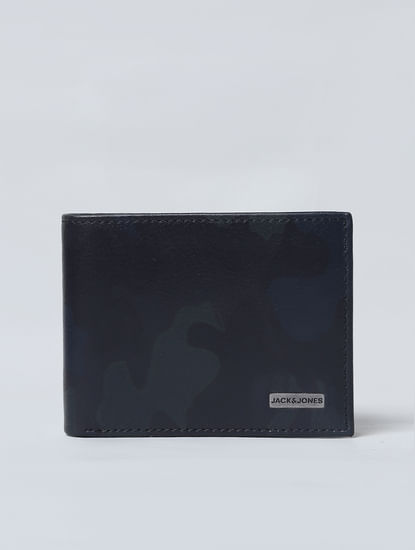 Green Camo Print Leather Wallet